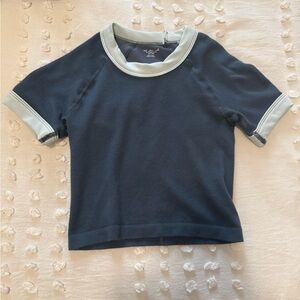 Navy Blue Shirt with Light Blue Trim